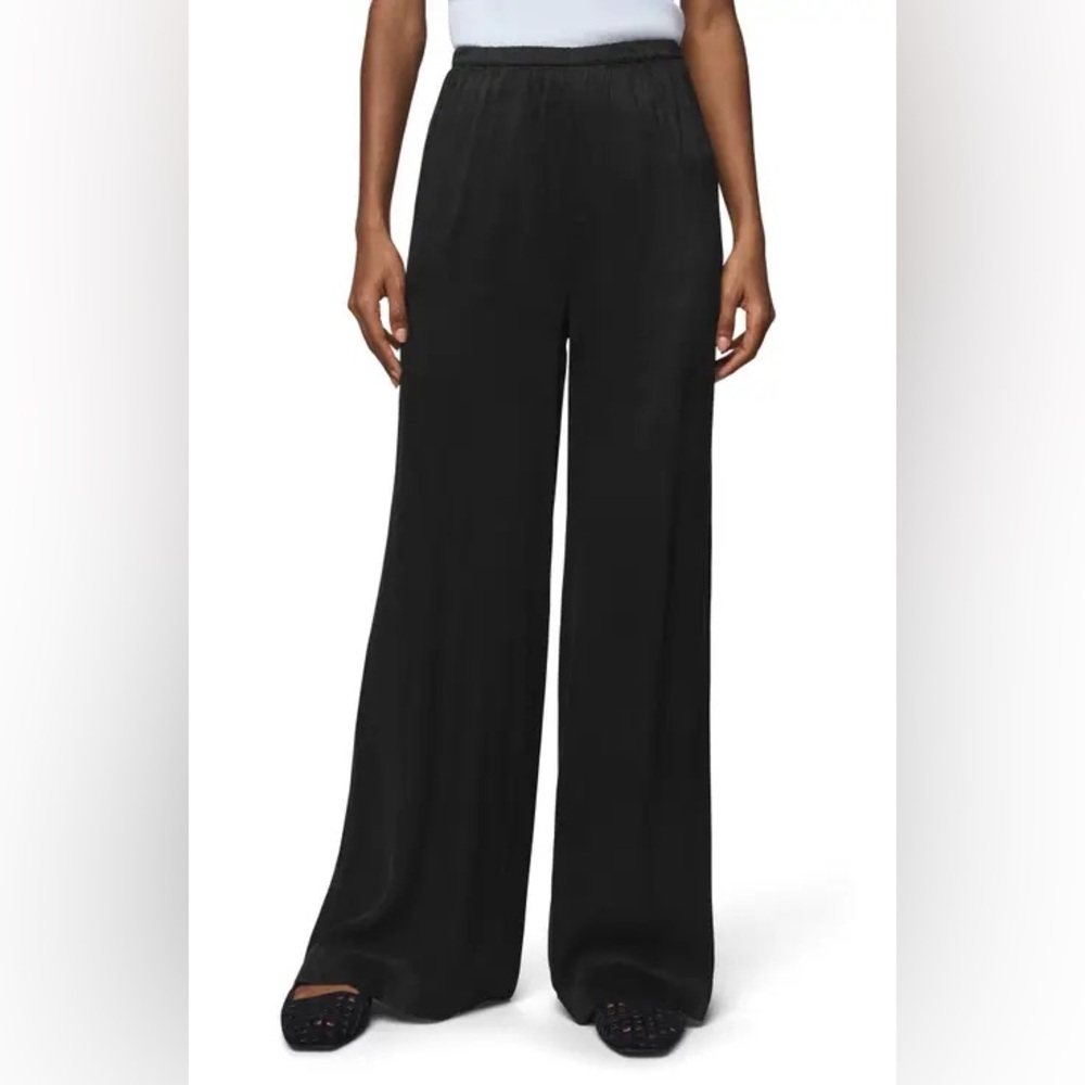 NWT Allison Morgan Elegant High Waist Black Wide-Leg Pants Slacks Flowy Office